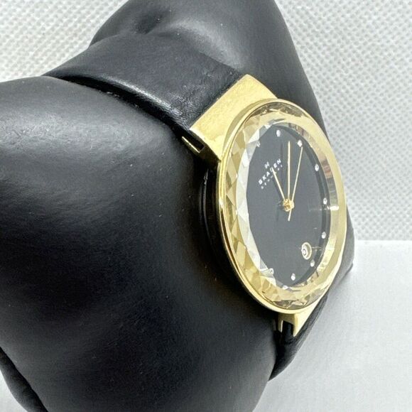 Skagen SKW2124 Women\'s Black Leather Strap Analog Dial Quartz Wrist Watch JNA578 main image 9